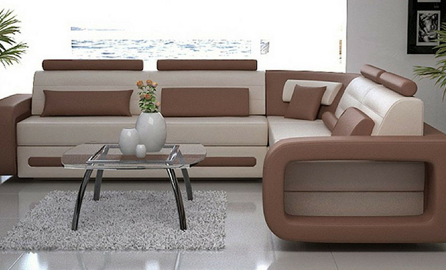 Ikari - L - Leather Sofa Lounge Set